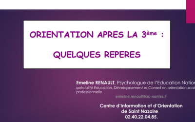 Orientation après la 3e: quelques repères