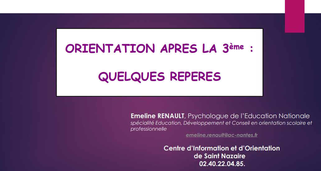 Orientation après la 3e: quelques repères