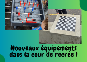 De nouveaux équipements sur la cour de récréation !